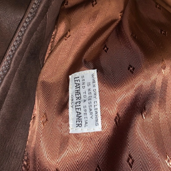 Pre-Owned Brown Neiman-Marcus Men Leather Jacket Shoulder Pads Vintage Size 46 - Picture 4 of 4